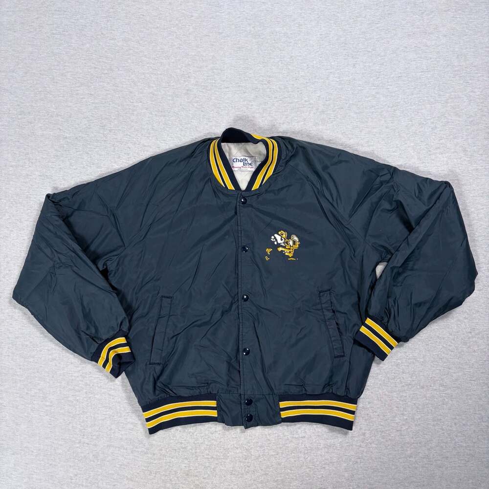 Vintage Chalk Line Notre Dame Fighting Irish Satin Snap Jacket Size L